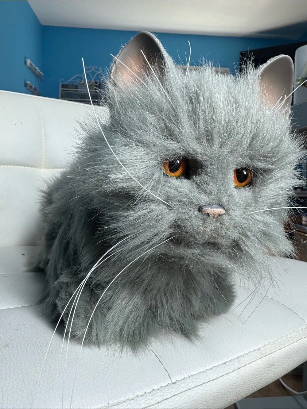 Tiger Electronics FurReal Friends Gray Shaggy Kitty Cat Interactive Plush Toy